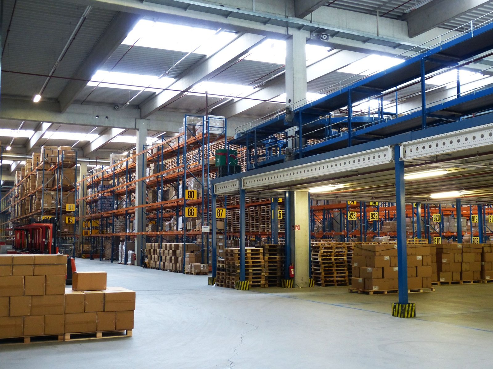 Logistics warehouse with parcels and cargo ready for transportation