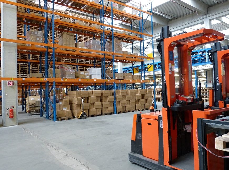Warehouse storage racks used for logistics and cargo handling